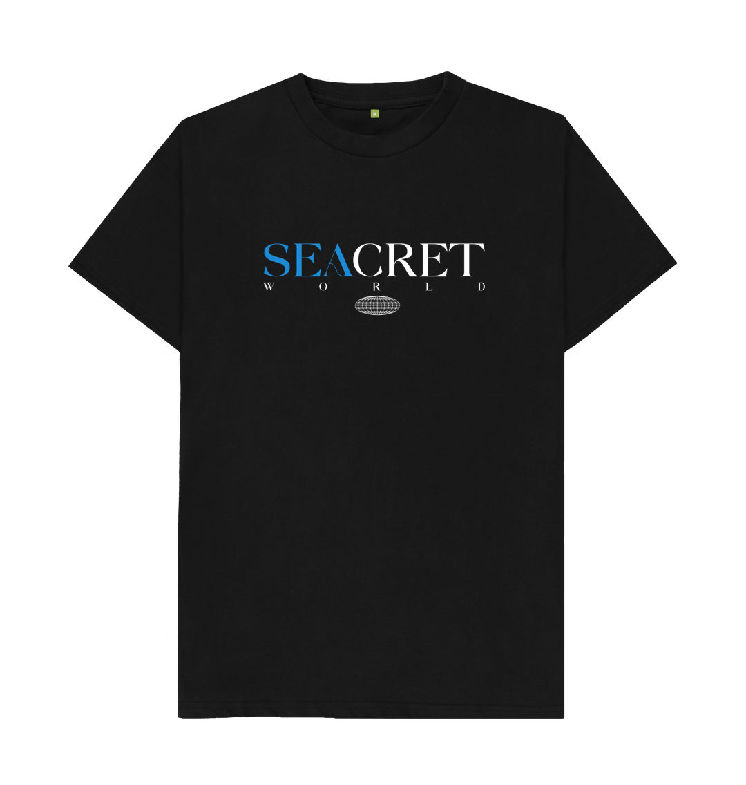 Upgrade your wardrobe with our super comfy men's SEACRET logo t-shirt, available in mustard, pink, grey, and black. Made from organic cotton, this soft tee supports sustainable fashion and combats marine plastic pollution. Embrace style and eco-consciousness with every wear!