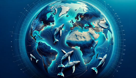 Where do humpback whales live? Humpback whale AI art, blue globe covered in humpback whales illustration. Marine mammals marine conservation, seacret