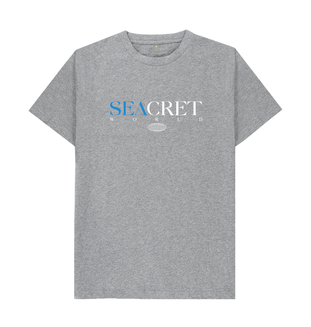 Upgrade your wardrobe with our super comfy men's SEACRET logo t-shirt, available in mustard, pink, grey, and black. Made from organic cotton, this soft tee supports sustainable fashion and combats marine plastic pollution. Embrace style and eco-consciousness with every wear!