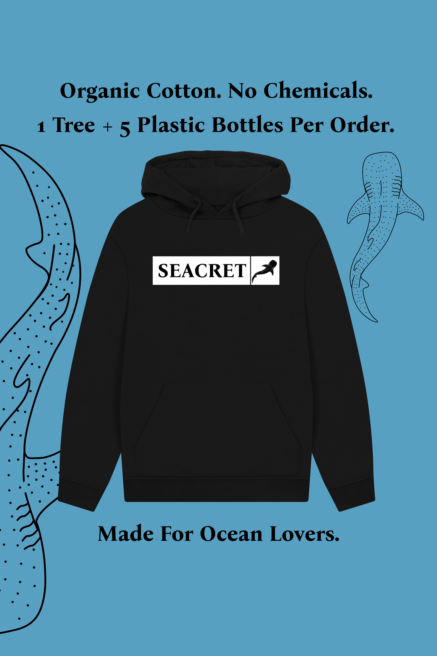 WHALESHARK ORIGINAL BLACK HOODIE
