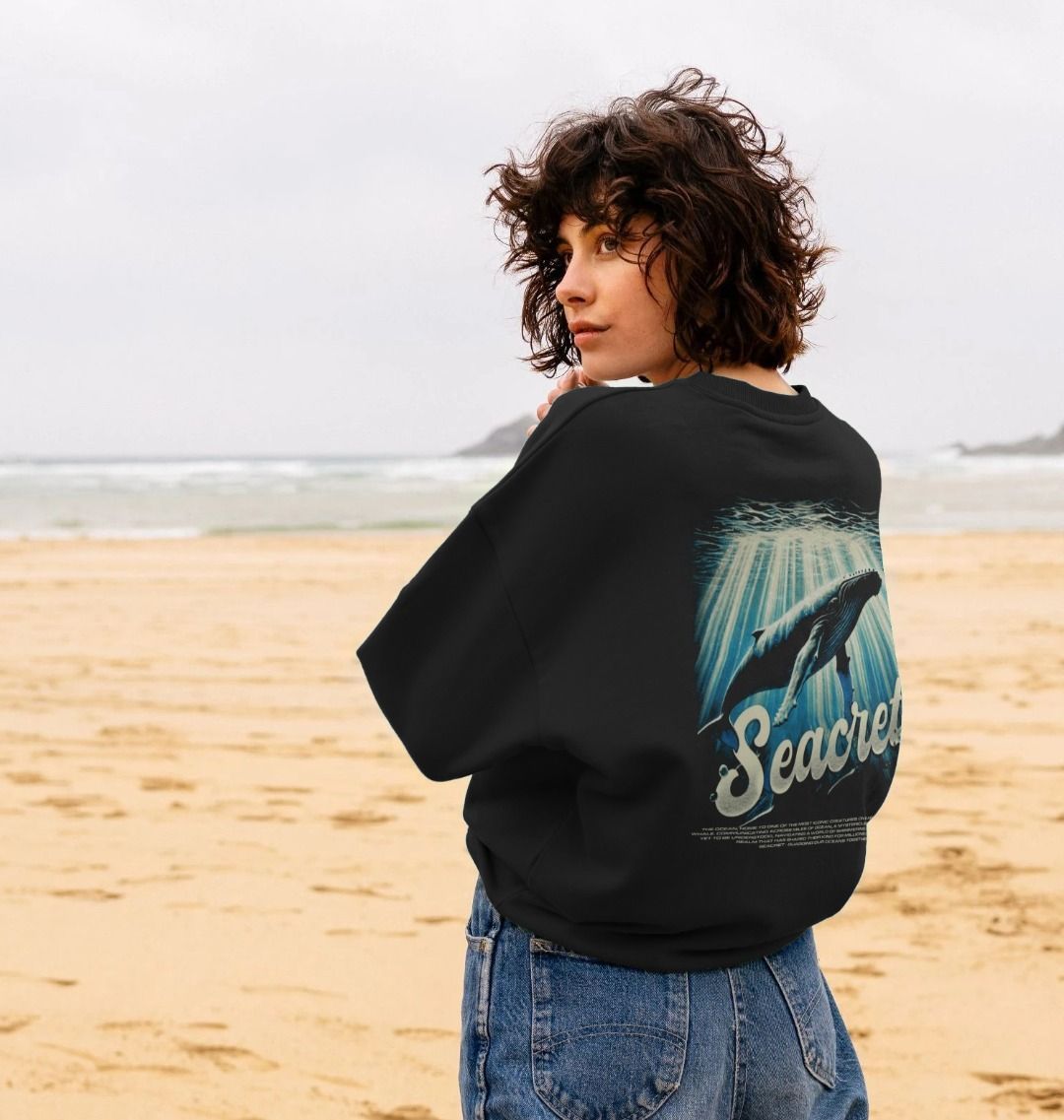 Womens Comfy Oversized Jumper | Humpback Whale