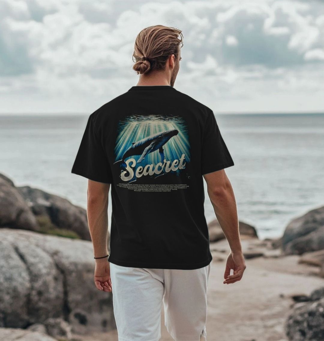 Mens Comfy Humpback Whales Oversized T-Shirt