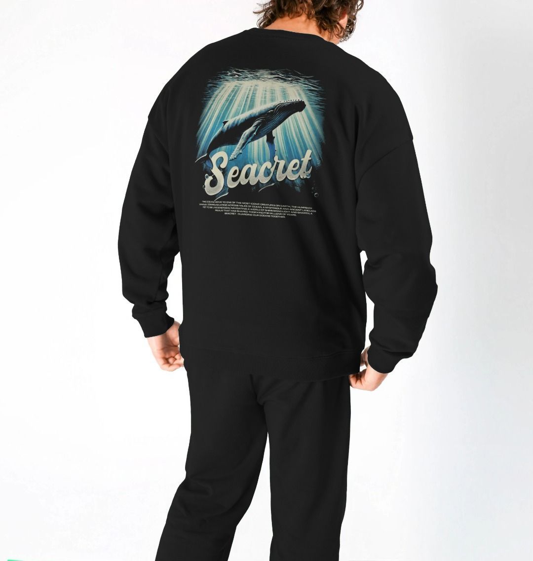 Mens Jumper Black Humpback Whale